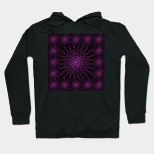 Purple Mandalas on Black, Large and Small Hoodie